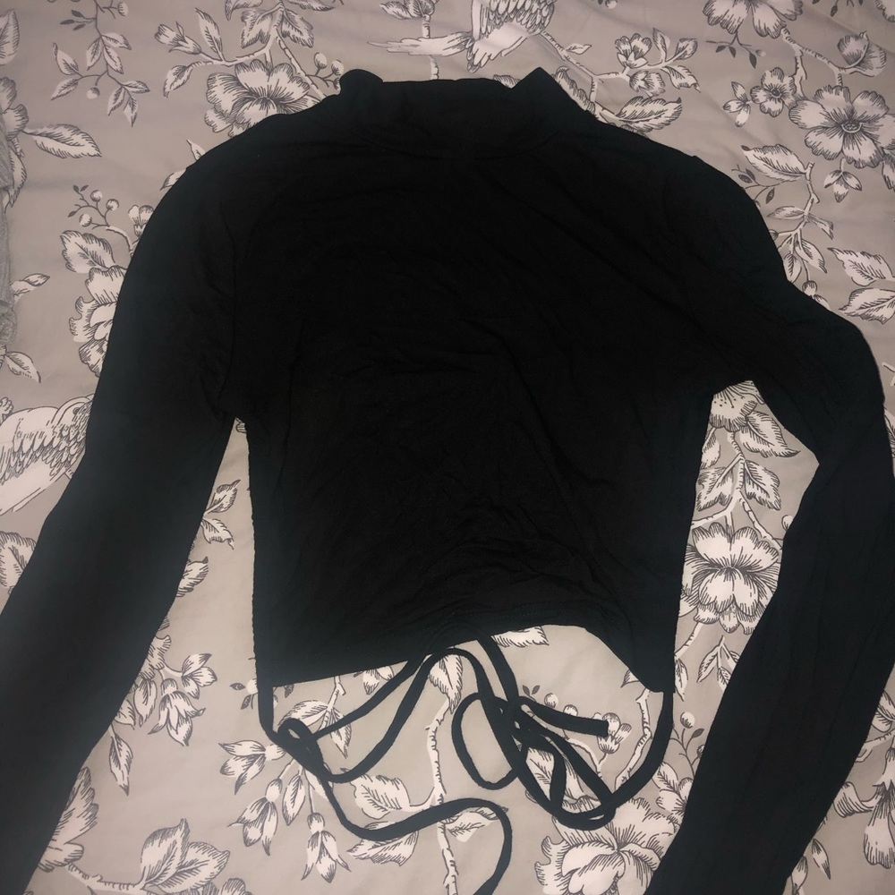 Black open back shirt